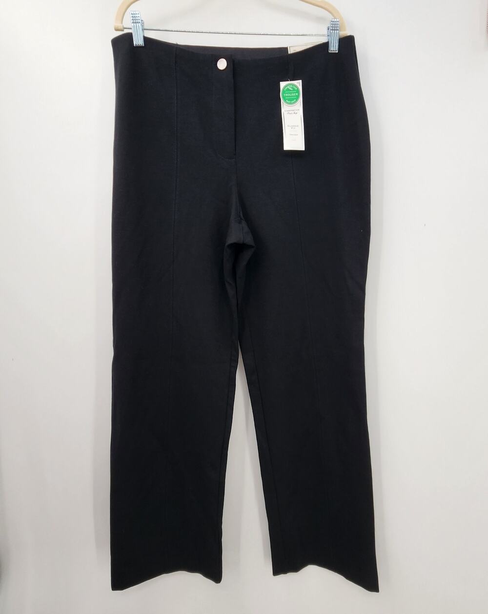New NWT Charter Club Ponte Knit Trouser Size 14 Pant Black Comfort Office
